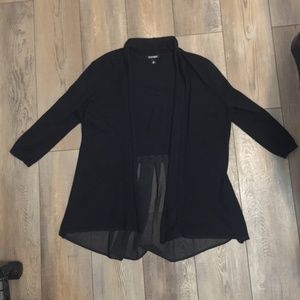 Roz & Ali XL Black 3/4 sleeve cardigan